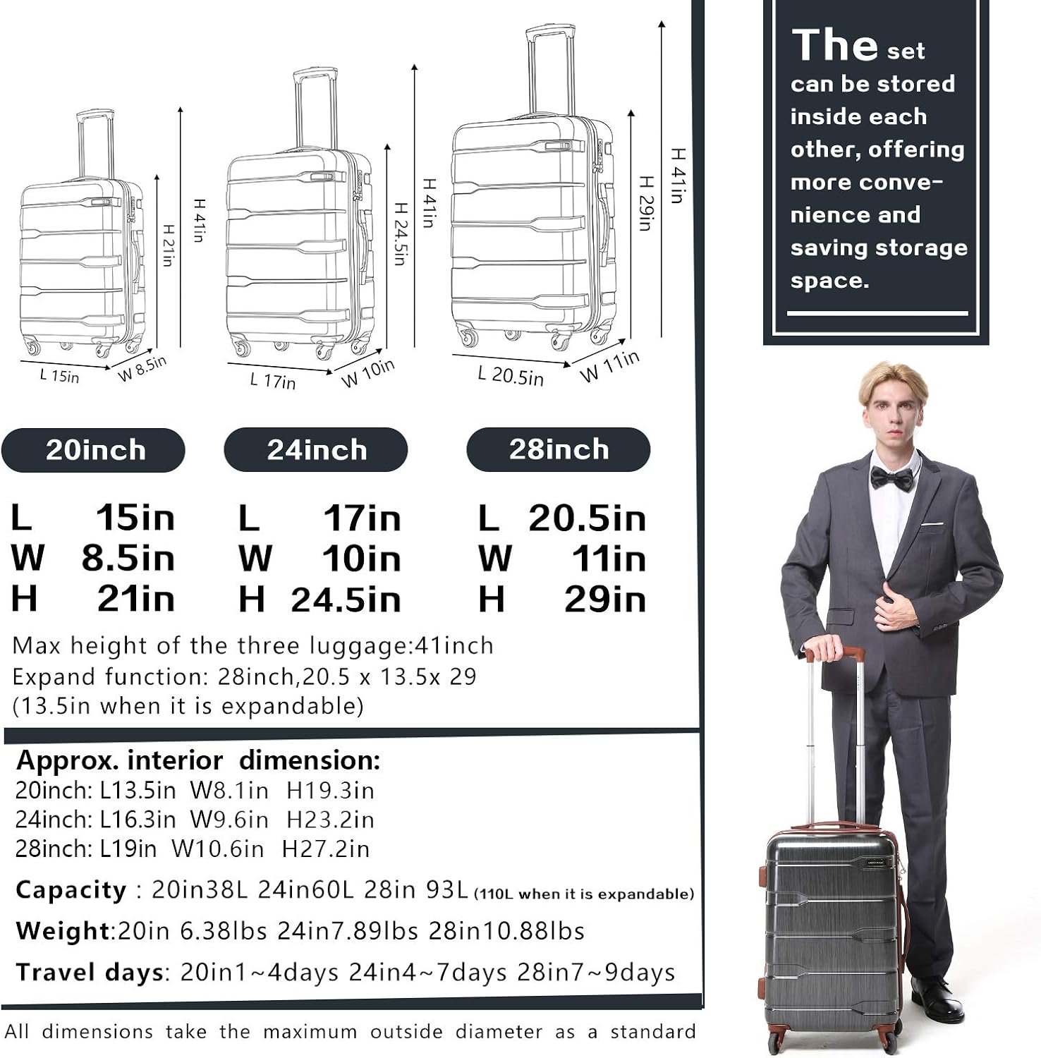 24 suitcase dimensions