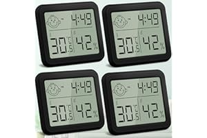 DazSpirit Digital Room Thermometer Indoor Hygrometer, Temperature Humidity Monitor, Humidity Meter with Comfort, Time, Date F