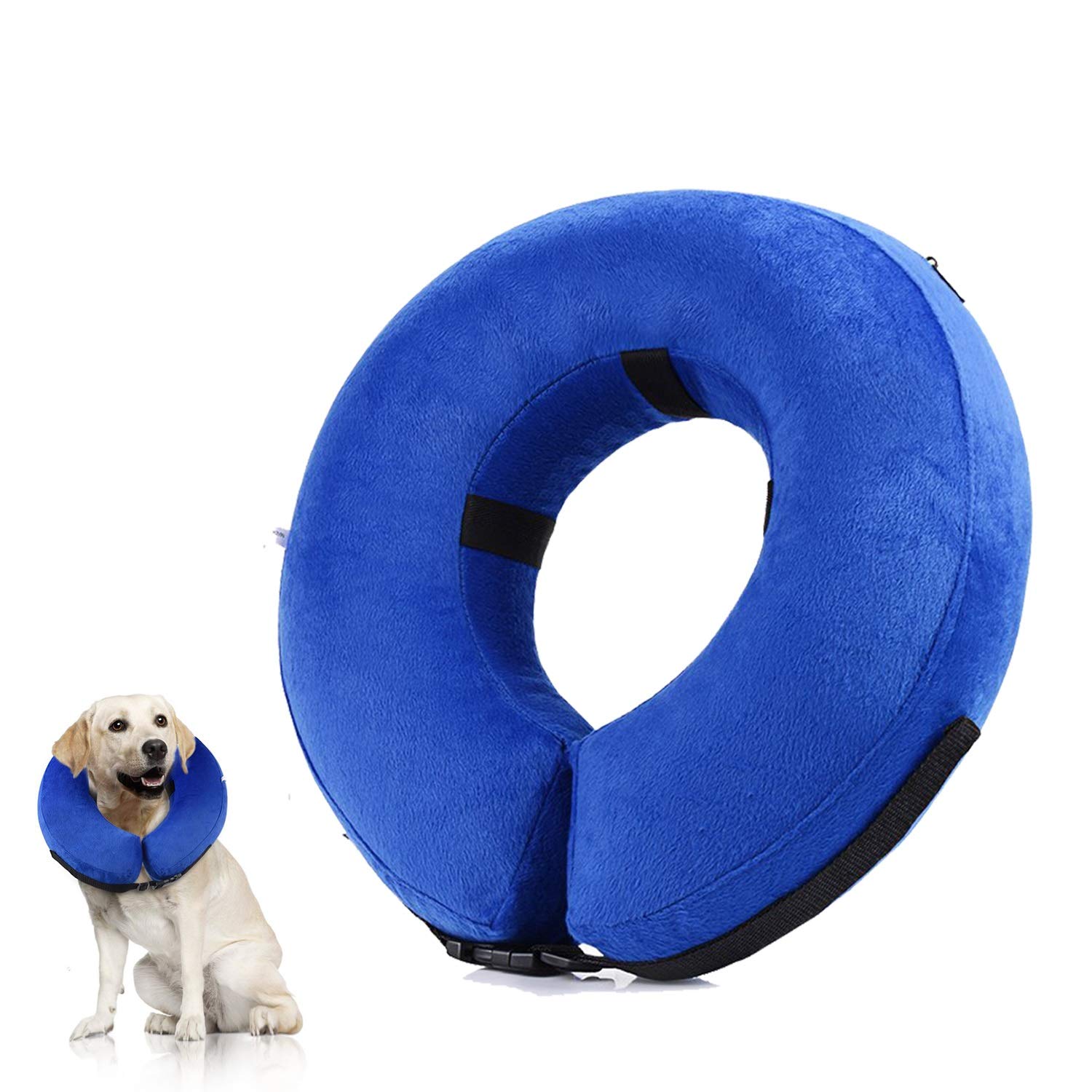 Dog Inflatable Recovery Collar,Adjustable Elizabethan Collar for Pets Recovery from Surgery and Wounds (M)