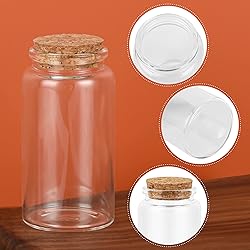 3PC100ML Empty Glass Jars with Cork Stoppers for