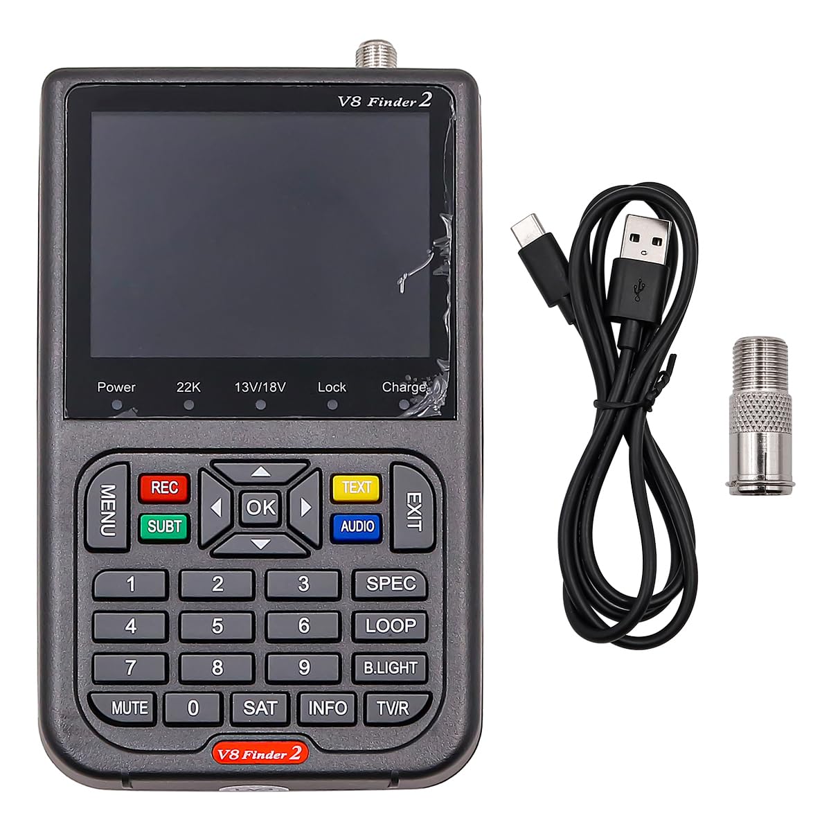 CENPEK V8 Finder2 Satellite Finder Digital Finder Meter Satellite Detection DVB-S2X Signal Receiver Decoder H.264 HD 3.5 Inch LCD For Setting Satellite Dish