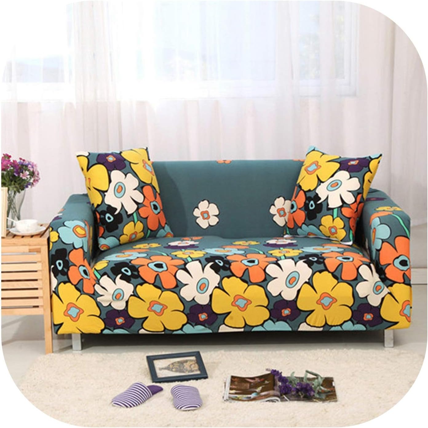 Amazon Com The Fairy 1pc Elastic Printed Sofa Covers Stretch