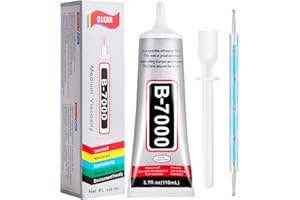 FITTDYHE 110 ml B7000 Adhesive Rhinestones Glue for Crafts, B7000 Glue Clear Glue with Glue Spreaders and Dotting Pen Tool, Multipurpose Jewlery Glue for Fabric DIY Craft Makeup Shoes Jewelry Making Nail Art