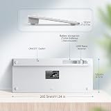 TECKNET 2.4G Wireless Keyboard Small Ultra Slim 14 Hotkeys White view 3