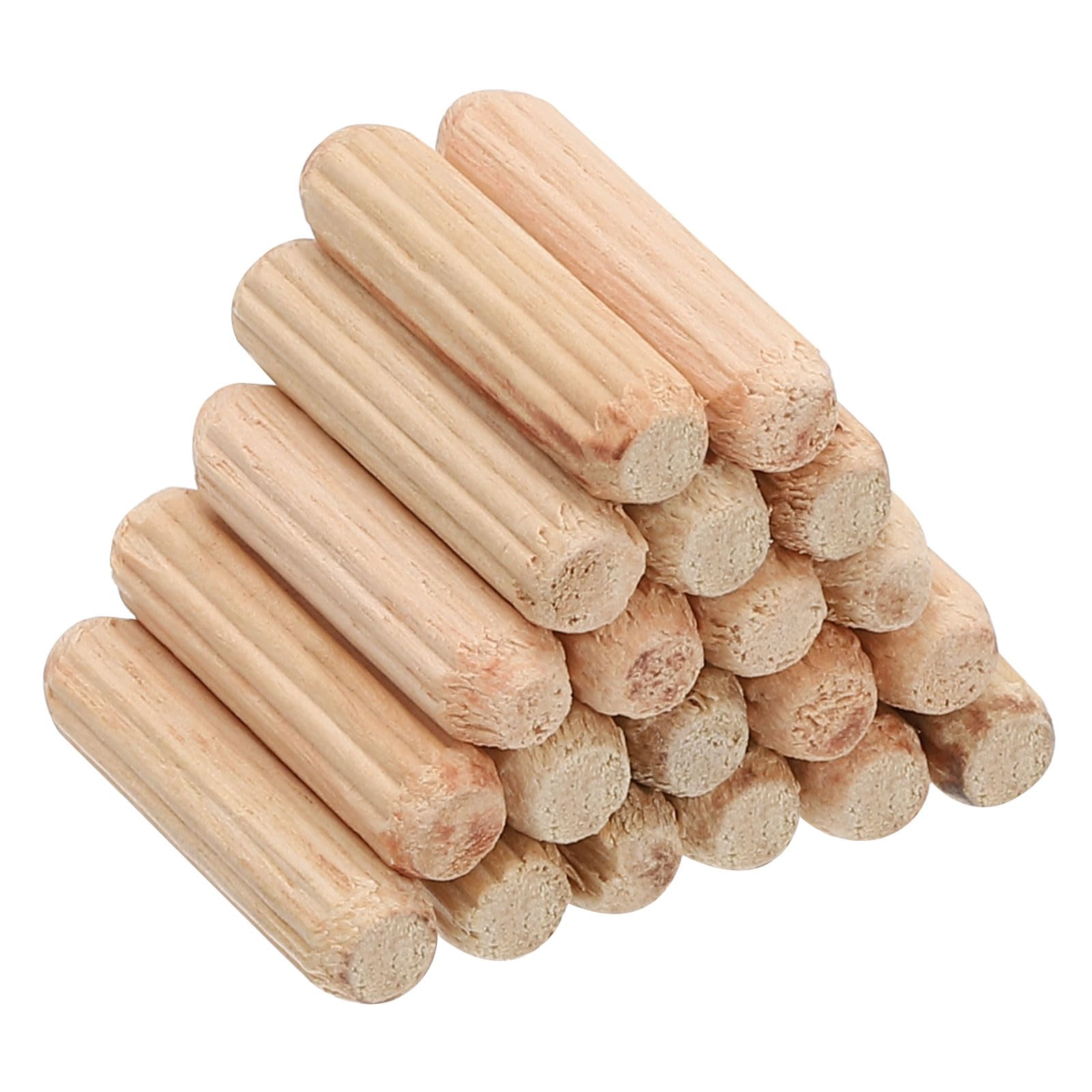 PATIKIL 1/4x1 Wooden Dowel Pins, 200Pack Wood Dried Fluted and Beveled Variety Bucket for DIY Crafts and Home Decor
