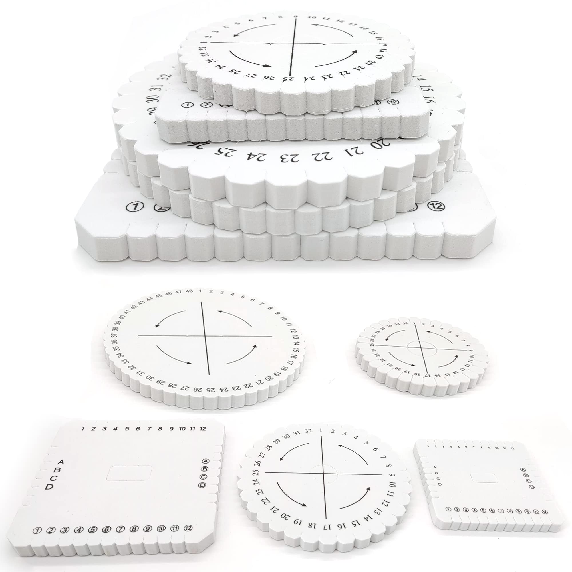 HAOBIN Pack of 5 Kumihimo Braided Discs Kumihimo Plate Braid Plate Bead Cord Disc Kumihimo Disk Handmade DIY Bracelet Jewellery Weaving Tools for Braided Rope