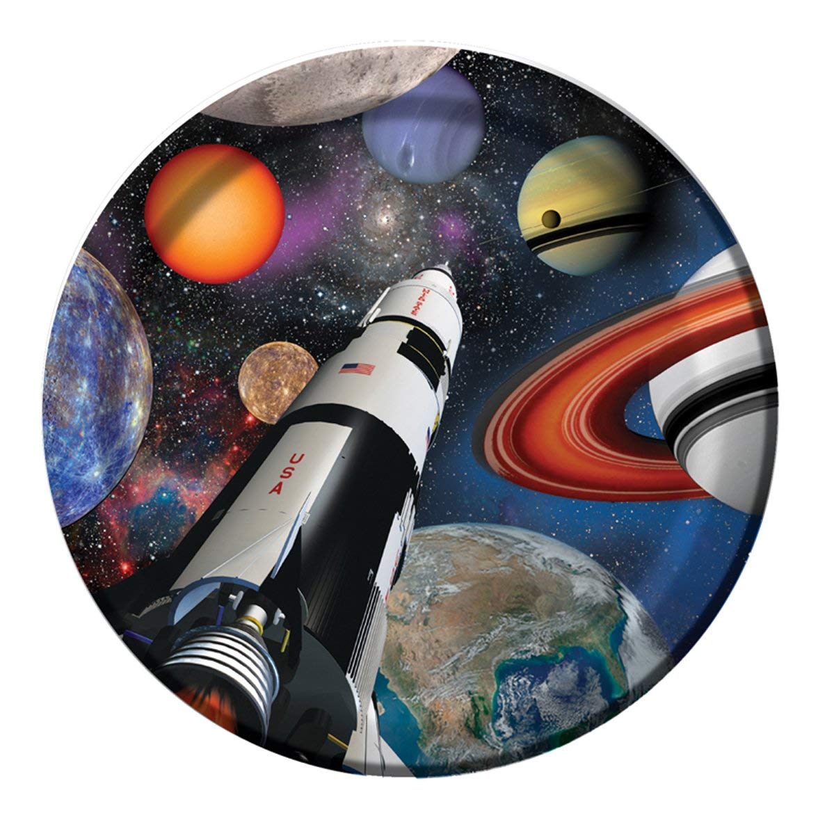 Space Blast Party Sturdy Paper Dinner Plates x 8