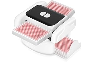 HONLUNU Automatic Card Shuffler for 1-2 Decks, One-Click Shuffling and Manual Mode, Portable Rechargeable (2600mAh) – Compatible with Poker, UNO, Bridge, Spades, Card Games for Adults & Family