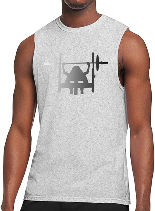 JohnKi01 Mens Powerlifting Bench Press Sleeveless Tee Cotton Gym Muscle