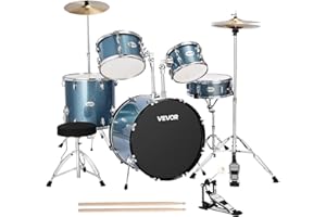 VEVOR Drum Set, 5-Piece 22 in Junior Drum Sets, Beginner Drums Set with Adjustable Throne, Cymbal, and Drumsticks, Musical Le