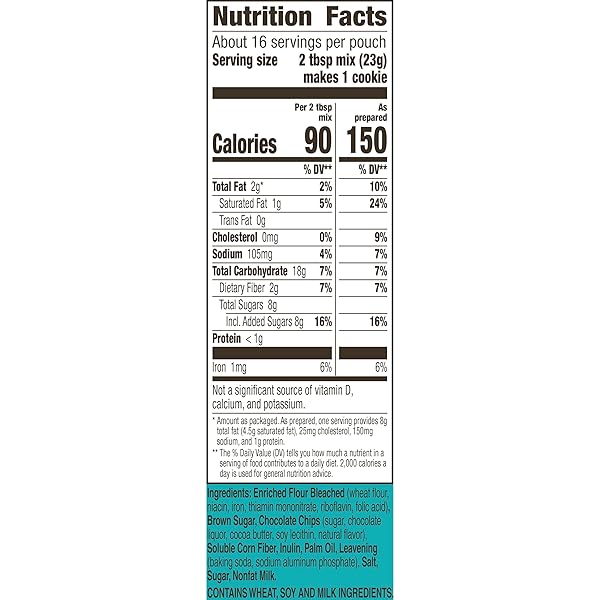 BETTY CROCKER LOWER SUGAR COOKIE, CHOCOLATE CHIP COOKIES, NO ARTIFICIAL SWEETENERS, 13.1 OZ