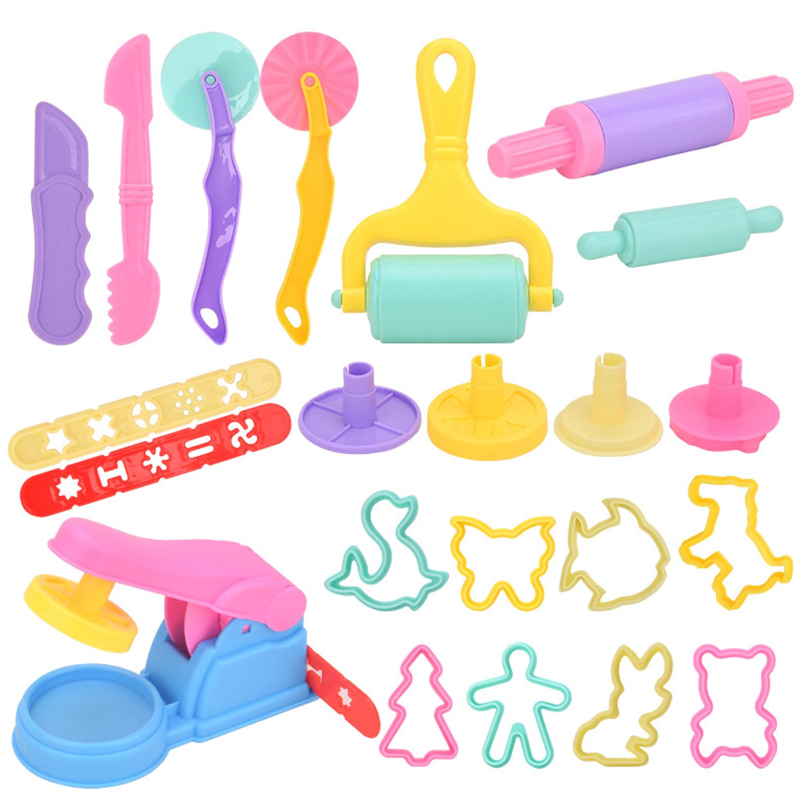 Playdough Tool Set, 22 Pcs Play Dough Tools Sets for Kids, Basic Play Dough Tools Starter Set for Kids Playdough Accessories Includes Cutters Roller,Rolling Pins,Safety Scissors,Plastic Knife — image 1