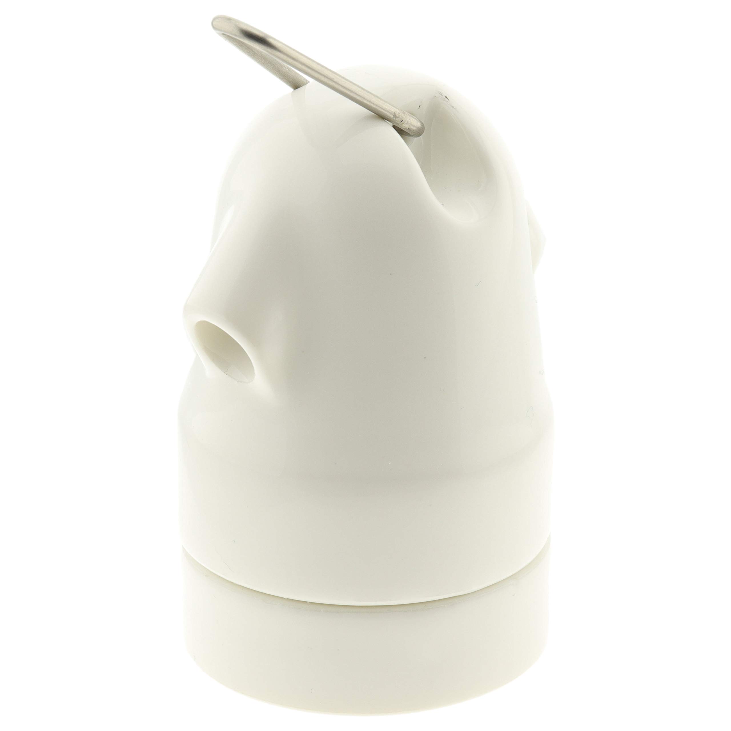 New Glazed Porcelain Festoon E27 Lampholder in White by Art Deco Emporium