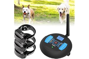 Wireless Dog Fence,Electric Pet Containment System,Range of 80-1640ft, IP67 Waterproof Rechargeable Training Collar, Wireless