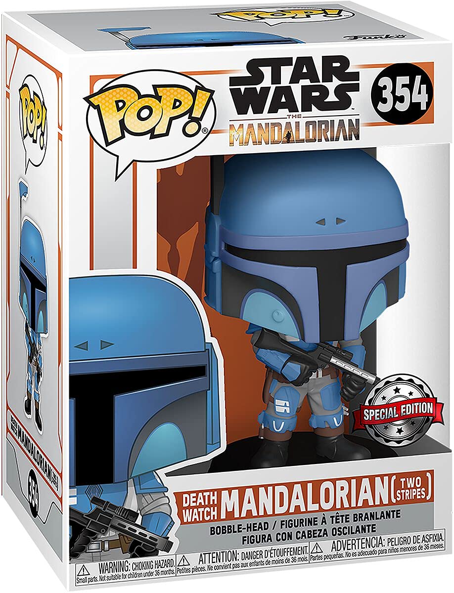 Funko , Multicolor,FK46091 Star Wars The Mandalorian POP! TV Vinyl Figure Death Watch Mandalorian (Two Stripes) 9 cm
