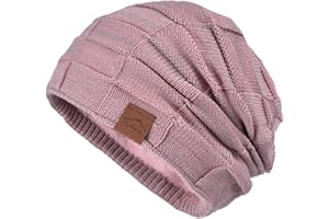 meioro Slouchy Knit Beanie Hat for Women Men Soft Knitted Warm Winter Hats Unisex Acrylic Classic Skull Bonnet Headwear Cap