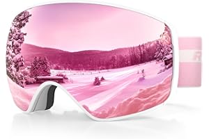 RIOROO Ski Goggles PRO For Men Women, Magnetic Ski Goggles With Detachable Anti Fog Lens 100% UV Protection OTG Ski Goggles