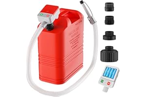 anngrowy Fuel Transfer Pump Battery Powered with Auto-Stop, Gas Pump Transfer with 4 Adaptors, 3.2 GPM, 51" Long Hose, Portable Battery Operated Liquid Pumps For Gas, Fuel, Gas Can, Gasoline, Diesel
