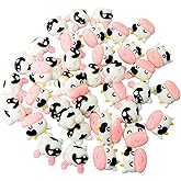 Honbay 40PCS Cow Flatback Resin Charms Cute Cow Head and Butts Resin Cabochons for Hair Accessories Phone Case Scrapbooking Decor (2 Style)