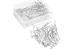 Senkary 200 Pieces Flower Diamond Pins 2.13 Inch Rhinestone Bouquet Pins Crystal Straight Head Pins Clear