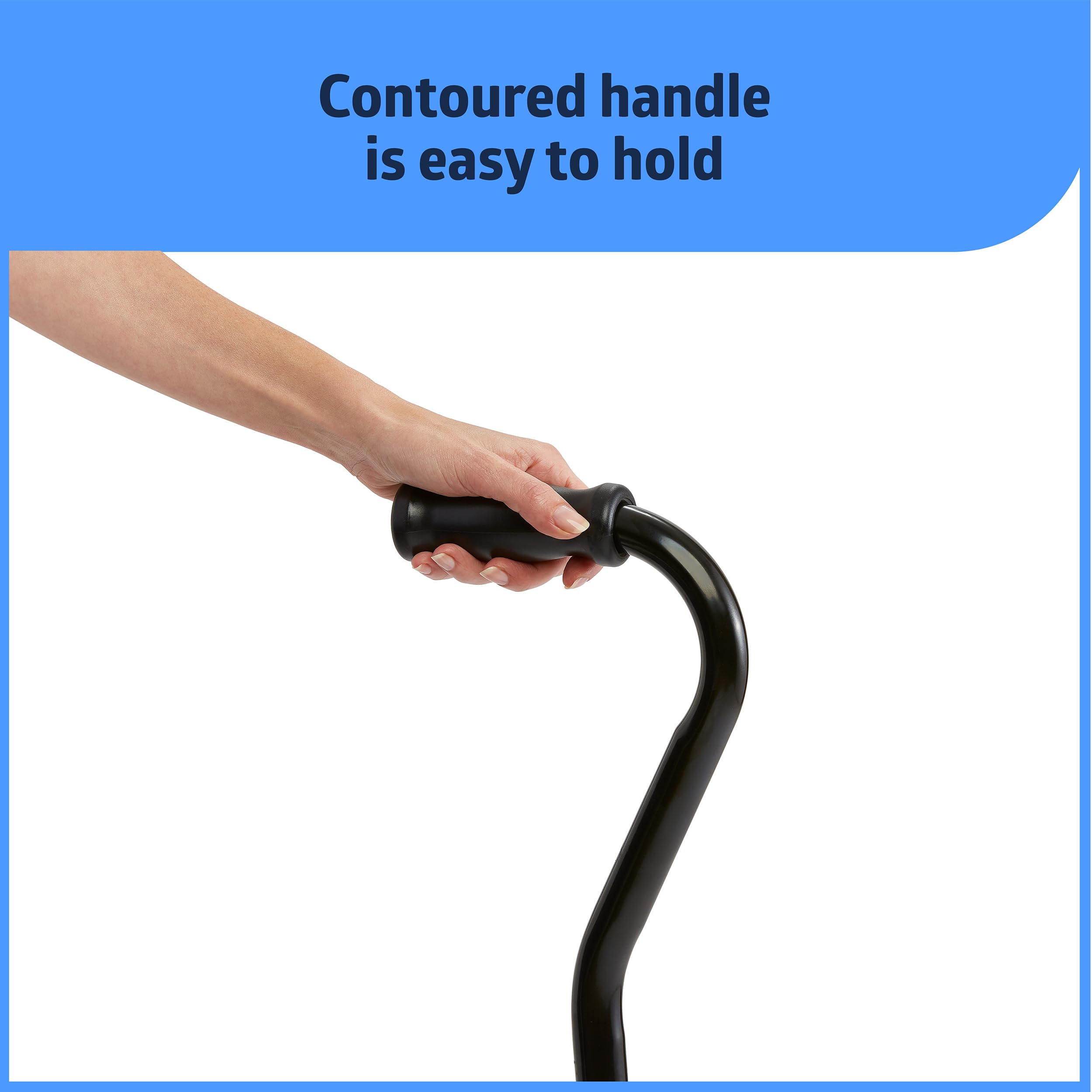 Medline Bariatric Offset Walking Cane for Seniors & Adults, Ideal for Balance Support