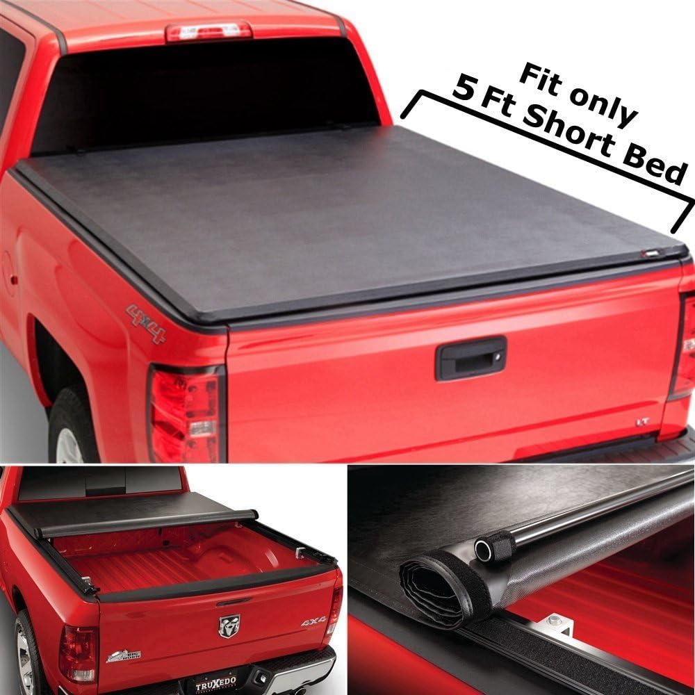Amazon Com Refineon Roll Lock Soft Tonneau Truck Bed Cover For 2015 2016 Tundra Sr5 Crewmax Double Cab 5 5ft Bed 073 Automotive