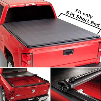Amazon Com Refineon Roll Lock Soft Tonneau Truck Bed Cover For 2015 2016 Tundra Sr5 Crewmax Double Cab 5 5ft Bed 073 Automotive