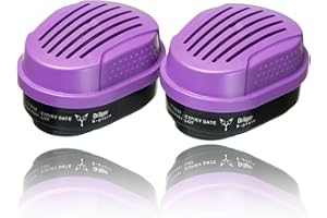 Dräger X-plore Combination Cartridge for Organic Vapors, Oil and Solid Particulates (OV/P100) | 2 Pieces | NIOSH-Approved X-plore 5500 Full-Face & 3300/3500 Half-Face Respirator Masks