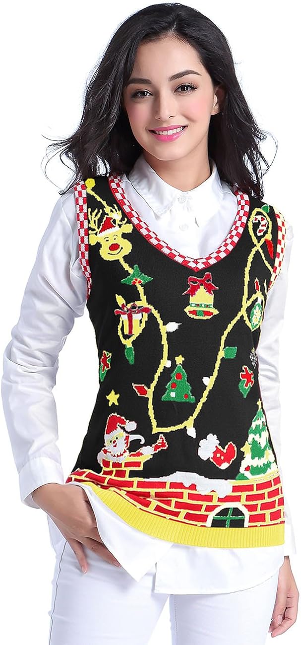 vintage christmas sweater vest