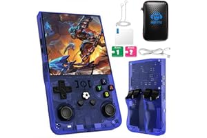 MYCHA 2025 Upgraded R36MAX Retro Handheld Game Console,128GB Built-in 22,000+ Classic Games,Portable Open Source Linux System,4.0-inch 4K HD IPS Screen & Video Player (Blue 128G)