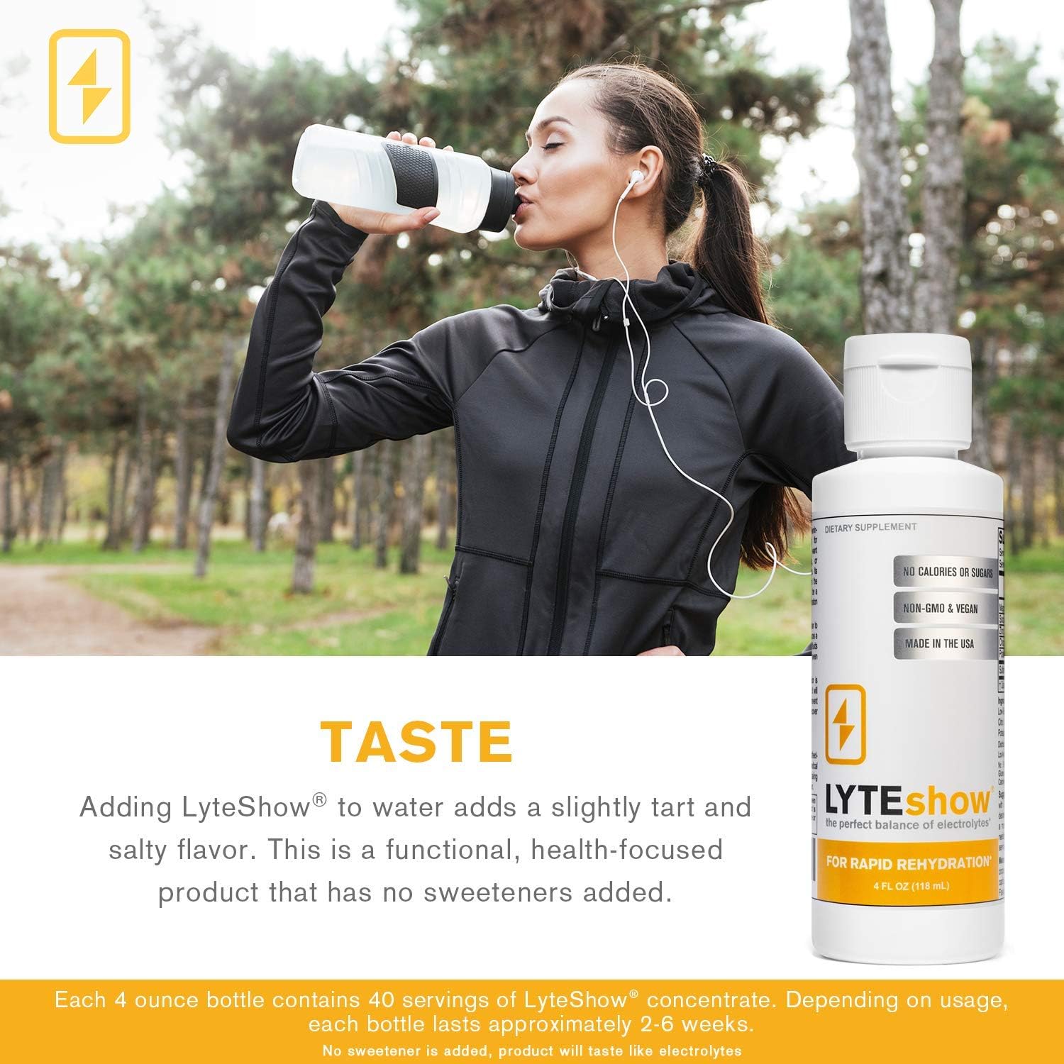 LyteShow Sugar-Free Electrolyte Supplement for Hydration and Immune Support - 40 Servings - Keto Friendly - Zinc and Magnesium for Rapid Rehydration, Workout, Muscle Recovery and Energy - Vegan: Health & Personal Care