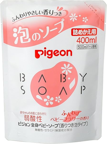 Amazon ピジョン 全身泡ソープ ベビーフラワーの香り 詰めかえ用 400ml ピジョン ベビーソープ
