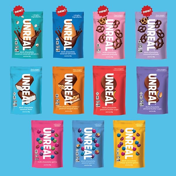 UNREAL DARK CHOCOLATE COCONUT BARS | CERTIFIED VEGAN, GLUTEN FREE, FAIR TRADE, NON-GMO | NO SUGAR ALCOHOLS OR SOY 1.3 OZ (PACK OF 12)