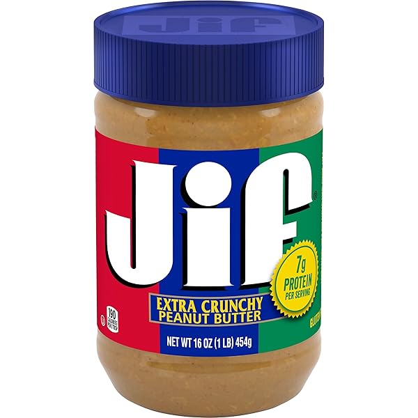 JIF EXTRA CRUNCHY PEANUT BUTTER, 16-OUNCE JAR
