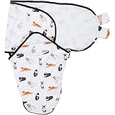 LollyBanks Baby Swaddles, 100% Organic Cotton Swaddle for Newborns Boys and Girls, 0-3 Months Swaddle Sacks with Easy Change Zipper, Newborn Swaddles Baby Registry (Cat Print)