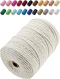 GOHOF Cotton Macrame Cord 3mm 328yards Natural