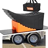 OULEME 6" Raised Tire Ramp Aid, Curved Tandem Wheel Leveler &amp; Chock 1PK | Rapid dual-wheel emergency aid; Heavy-duty anti-slip pad &amp; carry bag; Fits RVs, travel trailers &amp; trucks.