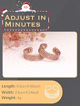 Jeracol Tree of Life Copper Magnetic Rings 2 Pack with 4 Magnets Each view 5