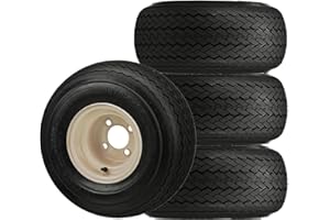RM CART Four Golf Cart Tires & Rims 18 X 8.5 X 8 18-850-8 18X8.50-8 Club Car Beige 4 Lug Hole 18"