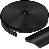 1" RV Trim Molding Insert, 100 FT Heavy Duty RV TPE Trim Molding Weather Stripping Exterior Replacement, Waterproof Screw Cover Corner for Camper Travel Trailer Boat Channel, Black
