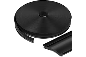PHEPETROLL 1" RV Trim Molding Insert, 100 FT Heavy Duty RV TPE Trim Molding Weather Stripping Exterior Replacement, Waterproof Screw Cover Corner for Camper Travel Trailer Boat Channel, Black