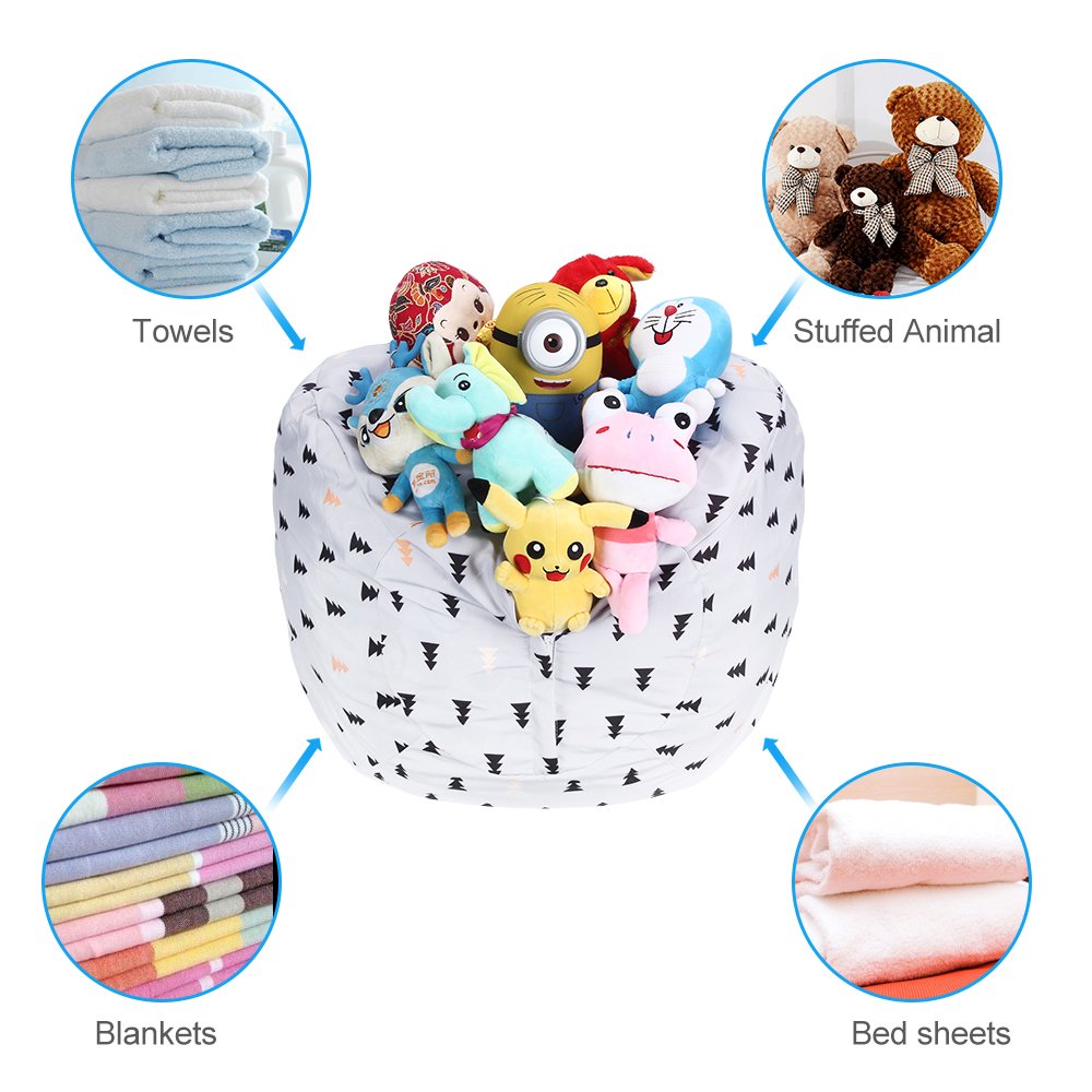 WOYAGE Stuffed Animal Bean Bag Storage Chair | Stuffed Animal Storage Sack |Stuff n Sit Kids\' Furniture | Childrens Bean Bag Chairs (Xmas Tree, XL)