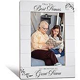 NJKRY Nana Picture Frames, Pregnancy Announcement for Grandma, Grandmother Gifts Wooden Photo Frames, Only The Best Nanas Get Promoted to Great Nana Picture Photo Frame for Desk Table 4X6 Photos
