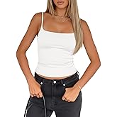 Darong Women Padded Tank Top Built in Bra Adjustable Spaghetti Straps Double Lined Basic Cami Shirt