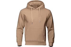 Mens Hoodies Lightweight Fashion Fleece Lined Hooded Sweatshirt Long Sleeve Gym Casual Pullover with Kangaroo Pocket