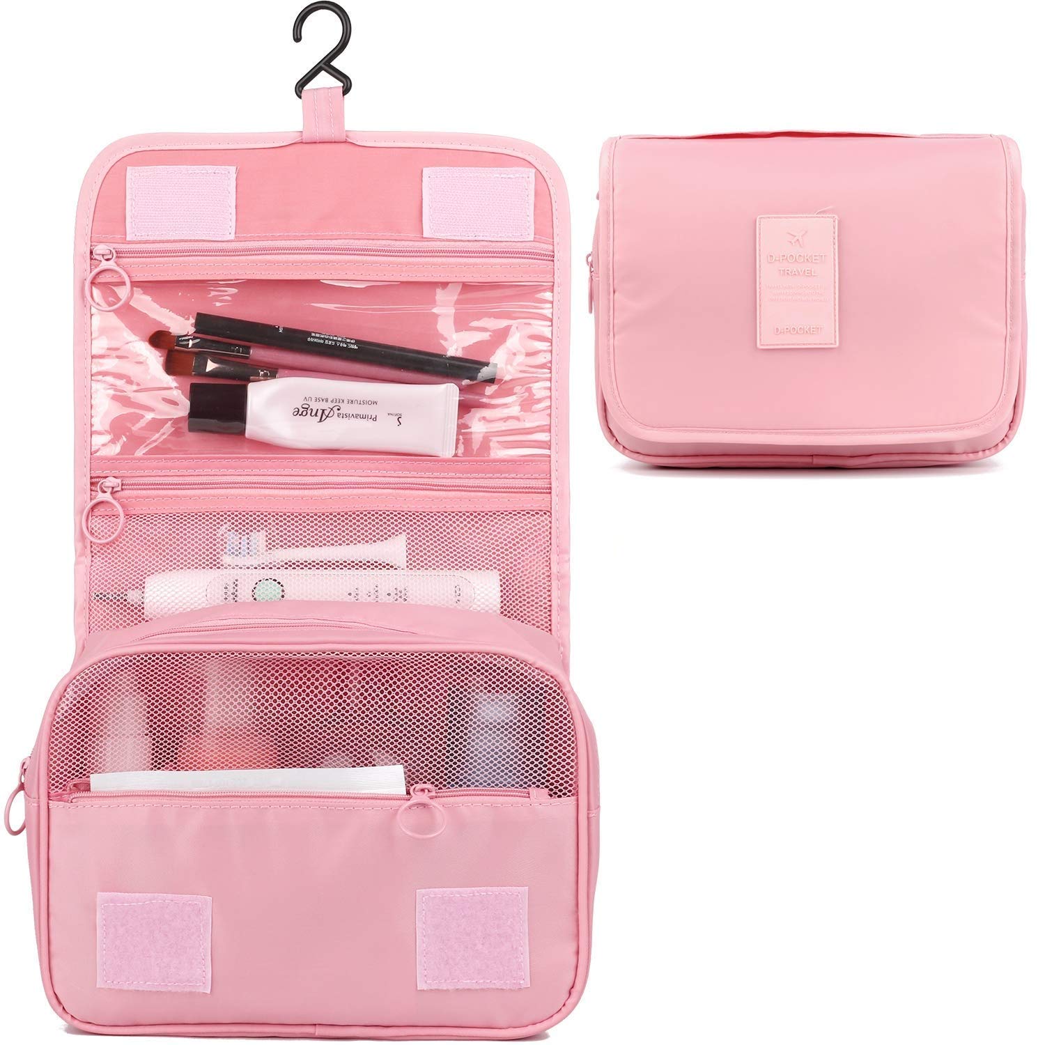 KAEHA SUN-42-06 Toiletry Bag Hook, Waterproof Cosmetic Bag Organizer for Travel Camping, Pink
