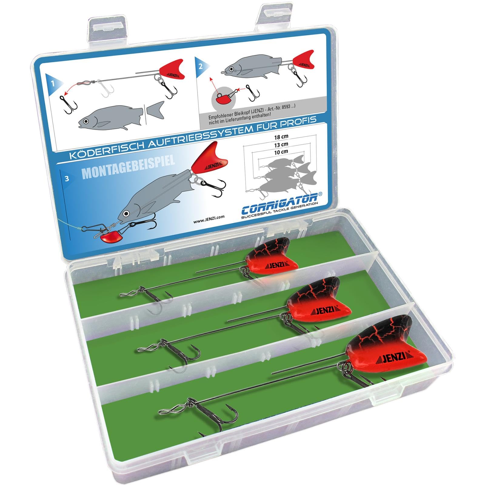 Special Bait Fish Buoyancy System Organiser Case for Bait Fish Between 10,14 and 7.0 – 13.5 cm, 10 cm