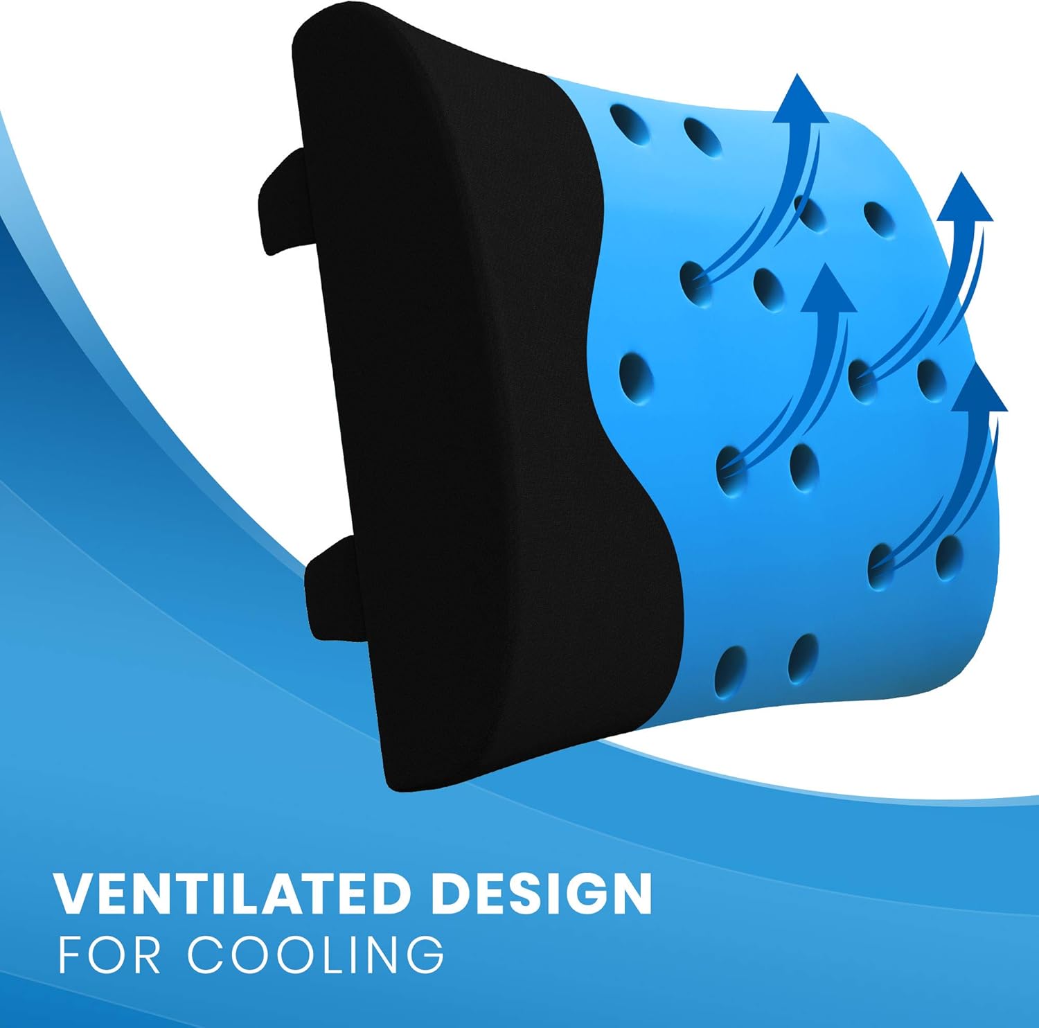Everlasting Comfort Memory Foam Gel Infused Lumbar Support for Office Chair - Ventilated Lumbar Support Pillow - Perfect Work from Home Accessories: Kitchen & Dining
