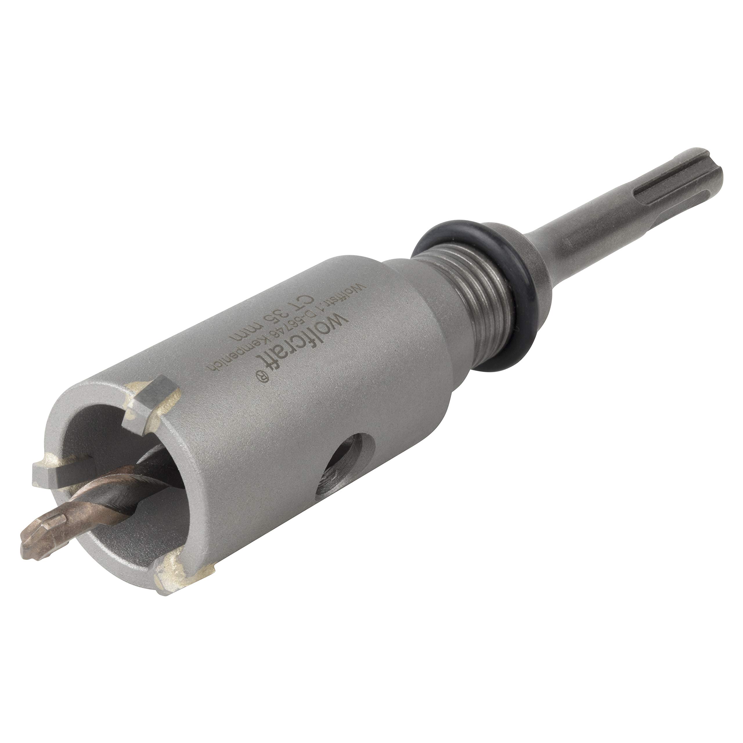 wolfcraft Annular Bit, Tungsten Carbide Tipped, With SDS Plus Mandrel I 5458000 I For electrical and plumbing installations in concrete, brick walls and stone; cutting depth 46 mm