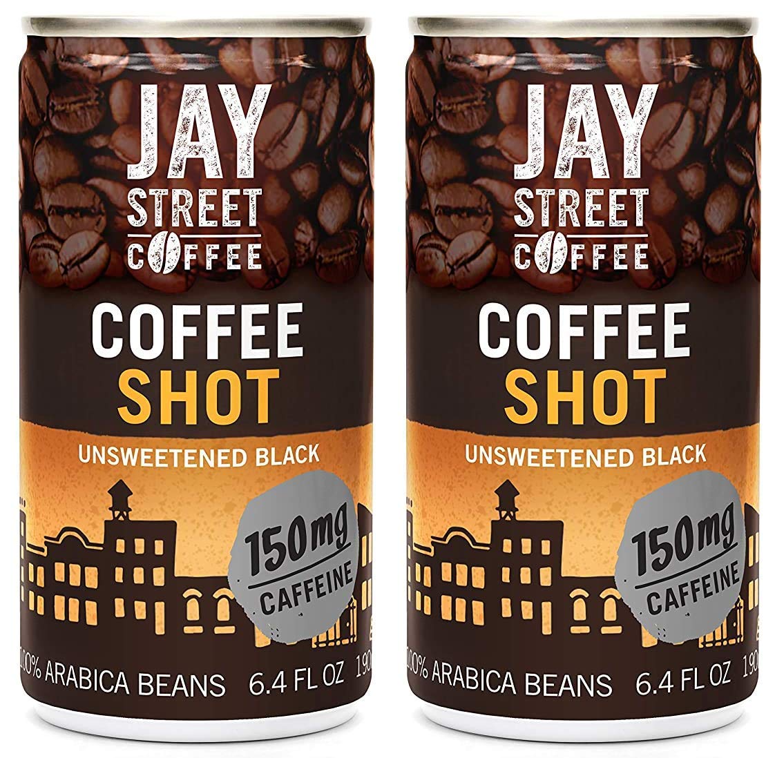 Jay Street Coffee, Coffee Shot, Unsweetened Black, 6.4 Ounce (Pack of 20)